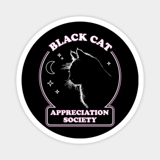 Black Cat Appreciation Society - Retro Witch Halloween Costume Magnet